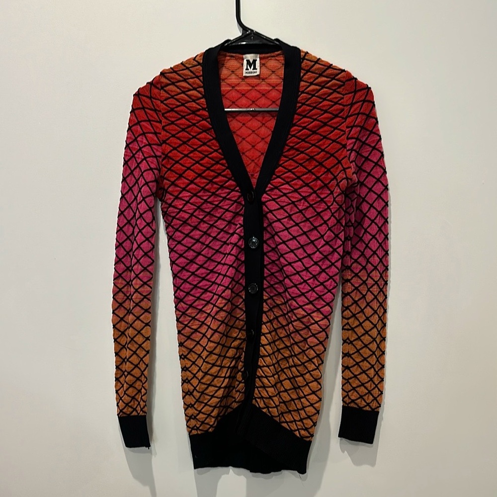 MISSONI wave knit button front cardigan